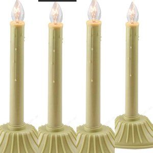 Celluloid Plastic Vintage Electric Candles Christmas Decor Window candlesticks S